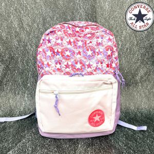Tas Ransel Converse Basic GO 2 Import Backpack Motif Pink Bintang Terbaru Full Tag Lengkap