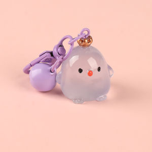 YF Innovative Luminous Crown Chicken Shaped Keychain Pendant Sweet Girls Best Friend Gift Backpack Pendant Accessories FY