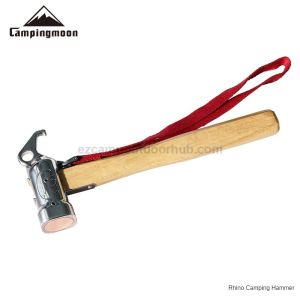 CAMPINGMOON C-5 Rhino Camping Hammer Portable Lightweight Multi-Purpose Stainless Steel Copper Head Solid Wood Handle Tent Peg Stakes Ground Nail Camping Hiking Travel Equipment Tool Heavy Duty Original Camping Moon