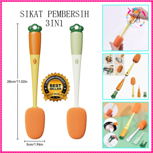 JA SIKAT PEMBERSIH BOTOL WORTEL 3IN1 / ALAT PEMBERSIH GELAS CANGKIR MUG