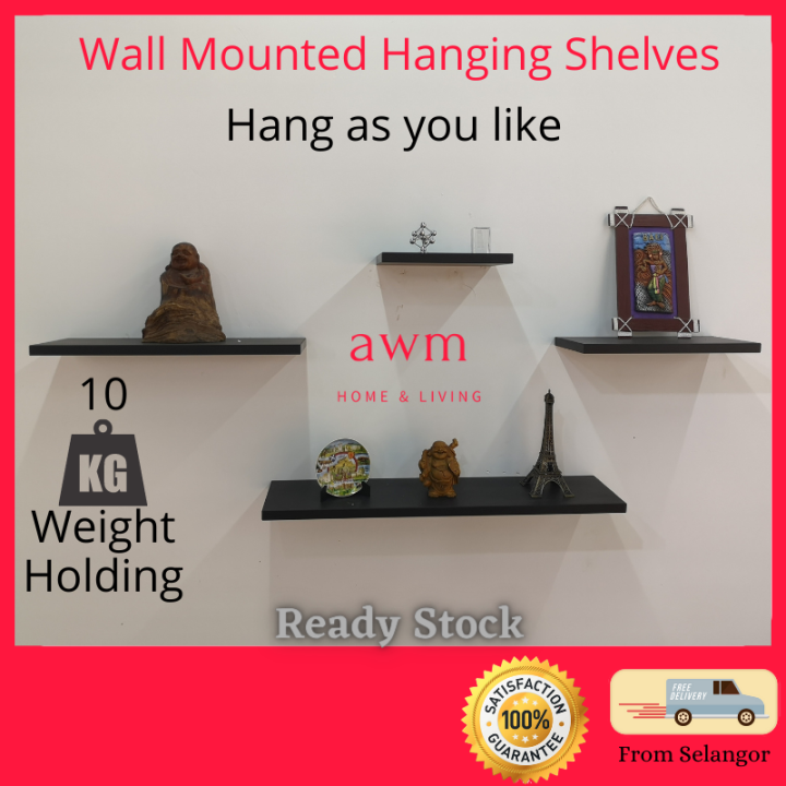AWM Ikea Style Wall Shelf Rak Dinding Rumah Terapung Hanging Shelf ...