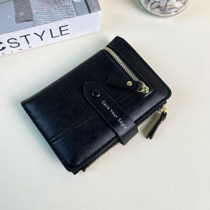 Dompet Lipat Mini Wanita Polos Hiasan Kulit Pu Cewek Wallet Kecil Korean Style COD D106