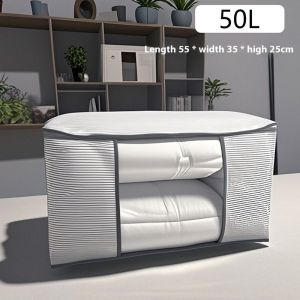 KUNOISE ถุงเก็บของขนาดใหญ่สำหรับเสื้อผ้าและผ้าห่มพร้อมมือจับ