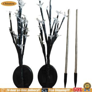 [Chinatera Brand Store] Solar Garden Lights 2 Pack LED Flower-Shaped Outdoor Lawn Lights Waterproof for Garden Pathway