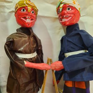 Wayang Golek Kayu Model Cepot Uk. 35cm yang Bisa Mengangguk dan 40cm Yang Bisa Clangap Tinggal Pilih