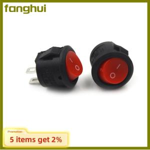 fanghui 10Pcs 16mm Diameter Round Boat Rocker Switches Mini 2 Pin ON-OFF Rocker Switches 3A 250V
