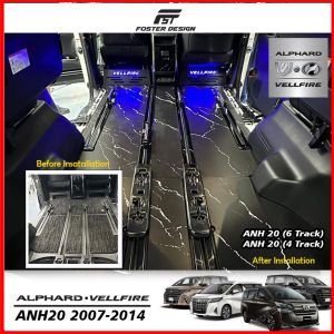[Ready Stock] Toyota Alphard Vellfire ANH20 2007-2014 Marble Laminate Floor - Mat Black - Shine Black Marble Floor