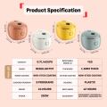 (NEW) Tefal POP 0.7L Rice Cooker - Small and Compact, Fuzzy Logic, 8 Programs, NFC Recipes, Removable Inner Lid. 