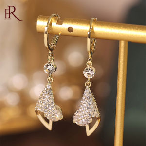 Frascati New Luxury Shiny Zircon Gold Color Earrings For Woman s Stud Earrings Simple Fashion Jewelry Party Girls Unusual Accessory