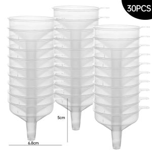 30/60Pcs Mini Funnel Clear Plastic Funnel Small Mouth Liquid Kitchen Oil Condiment Funnel for Perfume Lotion Liquid Diffuser Bottles Tool