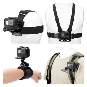 K&F Concept Accessories Set for GoPro Hero DJI Osmo Action Series -Insta360 Head Strap - Wrist Strap