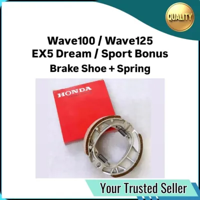 Honda Wave125 Wave 125 Wave125 Wave 100 Wave100 Wave100 EX5 Dream Sport Bonus Sport-Bonus SportBonus Brake Shoe + Spring Lining Brek Shoe Brak Shoe