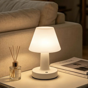 2000mAh Creative Metal Mushroom Table Lamp Touch Dimmable Rechargeable Desk Lamp Eye-protection Bedside Lamp