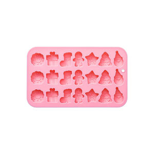 wangyueh Giáng sinh Silicone khuôn giáng sinh sô cô la khuôn Xmas kẹo khuôn để nướng bông tuyết Cây giáng sinh người tuyết bánh gừng người đàn ông