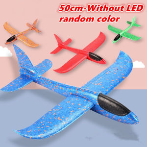 LED Light Foam Hand Throw Aircraft Airplane Model Glider Plane Outdoor Sports Kids Toys Gifts 35cm/48cm