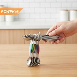 【PCWFKef】 8 cái từ đo thìa thép không gỉ Stackable kép hai mặt làm tổ cho nướng nấu ăn nhà bếp nhu cầu