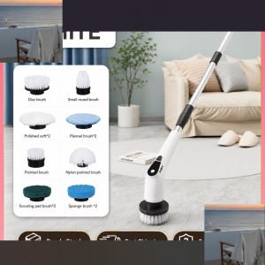 12-in-1 Electric Spin Scrubber Cordless Cleaning Brush with Telescopic Extension Pole IPX7 Waterproof Stock