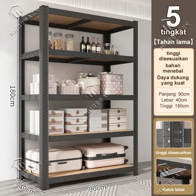 Rak Besi Siku 120x40x180cm 6 Susun Serbaguna Untuk Gudang dan Penyimpanan