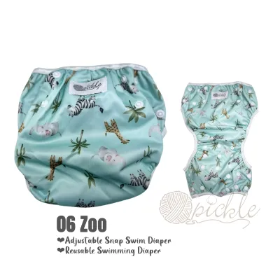Reusable Swimming Diaper 0-18 months Adjustable Snap Swim Diaper Snug-fitting Elastic