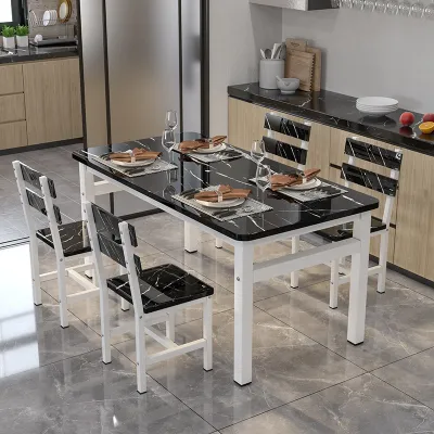 HomePro Home Restaurant Dinning Table Set 1 Table With 4 Chairs Home Small Household Table Combination