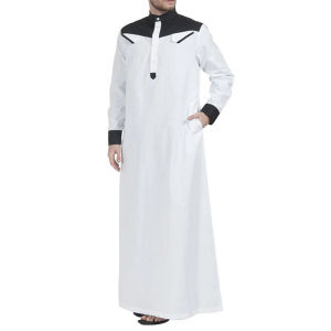 Người Đàn Ông Hồi Giáo Saudi Tay áo dài Áo Trung Đông Lỏng Thobe Abaya Hồi Giáo Áo kaftan Ramadan Jubahs Áo