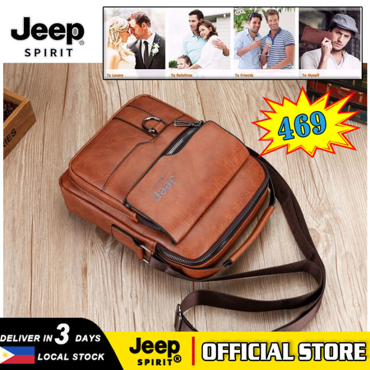 JEEP SPIRIT Mens shoulder bag business crossbody bag retro