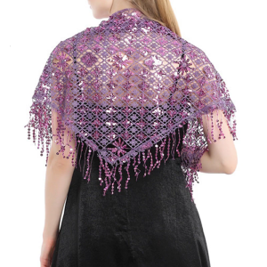 Embellished Sequins Wedding Shawl Lace Trim Stole For Bride Bridesmaids Party Ceremony Formal Attire