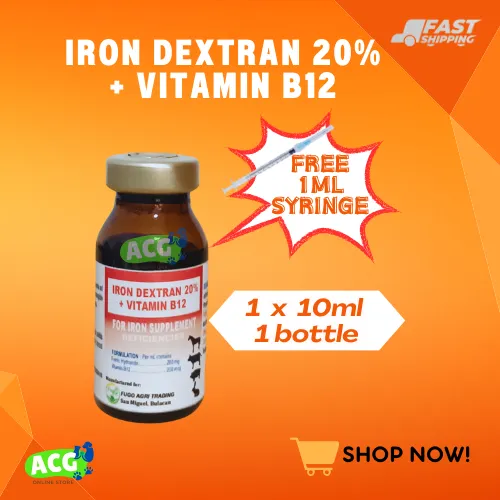 iron dextran and vitamin b12 injection 20% + 100ml 10ml | FOR ANIMALS | plus 1ml syringe| Injectable Dog Nursing Supplement 10Ml & 100Ml Syringe Animal Injectable Solution - Lazada dog vitamin supplement Double strength Size:25 g The Education Hub |