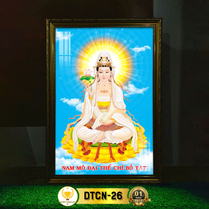 Tranh Phật Treo Tường Đại Thế Chí Bồ Tát Ngồi Có Đèn CHÂN THIỆN MỸ ...