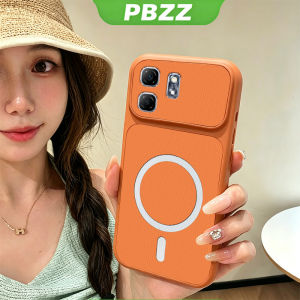PBZZ Case for infinix smart 9 infinix 50i 5g 2024 phone casing Softcase Silicone shockproof Cover new design aesthetic magnetic cute Orange for women KNBS02
