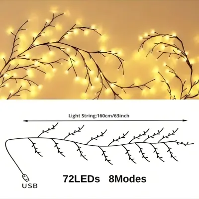 CTMALL LED Vine Tree String Lights Flexible Branch Wall Decor 8 Modes for Home Party and Holidays