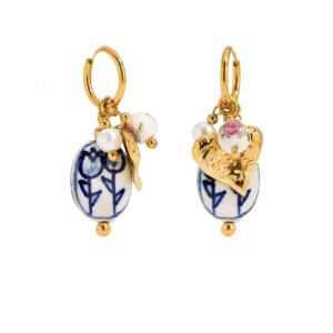 Elegant Ceramic Pendant Earrings/Necklace With Stainless Steel Chain Adjustable Length For Women Daily Wear