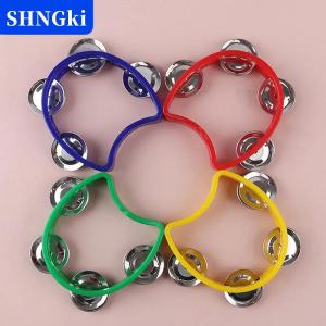 SHNGki 1PC Nhựa Bộ gõ Tambourine cho người lớn tay Tambourine nhạc cụ 4 chuông trên ABS Tambourine nhịp điệu âm nhạc instrum