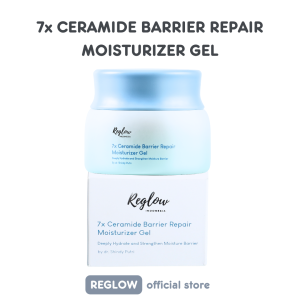Reglow 7X Ceramide Barrier Repair Moisturizing Gel - Moisturizer Pagi dan Malam untuk Memperbaiki Skin Barrier - Mampu Menghidrasi Kulit Wajah dengan Baik - Menghaluskan Kulit Kering Serta Mengunci Kelembapan di Kulit Wajah - Menenangkan Kulit Kemerahan