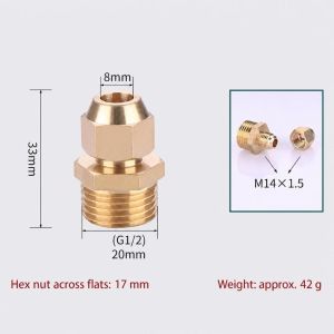 MUNCHX Ren ngoài 1/4" 3/8" 1/2" Bộ chuyển đổi Flare Vàng Đồng thau Đầu nối đồng dạng loe Được chế tạo chính xác Lục giác Đầu nối ren ngoài Hệ thống điều hòa không khí