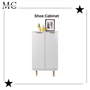 【LOCAL SELLER】AMIGO WHITE 2 DOOR SHOE CABINET ( FREE DELIVER & INSTTALLION)