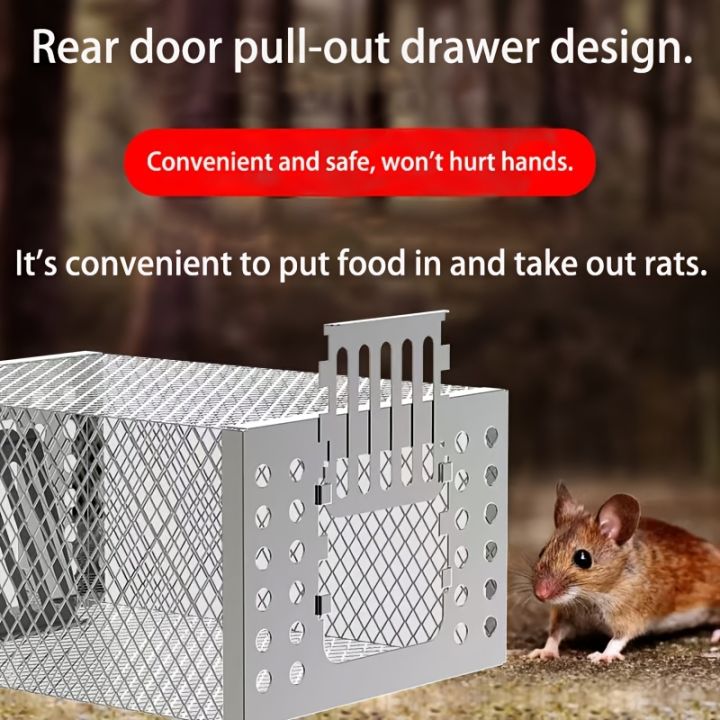 Ultra-Durable%20Iron%20Mouse%20Cage%20-%20Cage%20for%20Attracting%20Rats,%20One-Way%20Door%20Design,%20In-Out%20Only,%20Silvery%20-%20Image%207