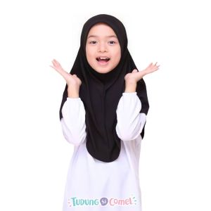 TudungSiComel Tudung Sekolah Awning Lembut - HITAM