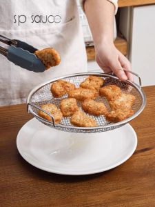 ตะแกรงรองทอด สแตนเลส ใช้รองของทอด เสิร์ฟบนจานได้เลย ผู้ใช้สำหรับกระทะ 🔥