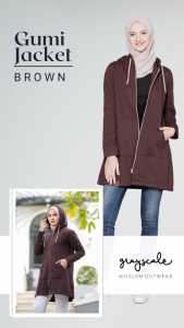 Jaket Hoodie Perempuan Bandung Murah Tebal Hangat Dewasa Dan Remaja Gumi Jacket Abu Hitam