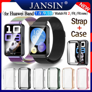 Dây đeo milan + vỏ cho Huawei band 10 vỏ bảo vệ dây đeo thông minh cho dây đeo huawei band 10 9 8 7 6 Pro Kim loại thép không gỉ Dây đeo milan cho đồng hồ huawei Watch Fit 2 /Fit New /Watch Fit