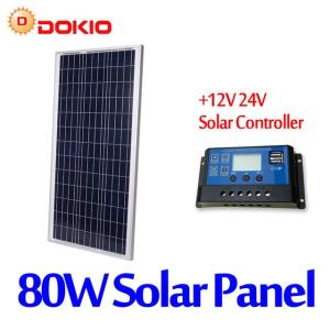 DOKIO Solar Panel 80W 18V Cell /Module/System Charger For Solar panel 80W system Kits