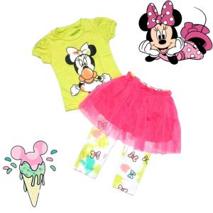 SETELAN ANAK PEREMPUAN IMPORT MURAH KAOS TSHIRT MINNIE MOUSE SKIRT LEGGING TUTU