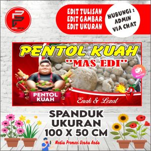 Spanduk Pentol Kuah/ Banner Jual Pentol / Spanduk Pentol Ukuran 100 x 50 cm