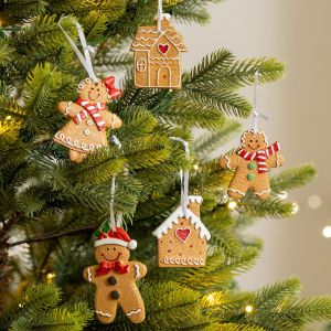 Christmas Cute Gingerbread Man Christmas Resin Decoration Scene Pendant Christmas Tree Prop Hanging Decoration Arrangement圣诞可爱姜饼人圣诞节树脂装饰品装饰场景挂件圣诞树道具挂饰布置