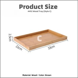 【PLAYFUL】Large Size Wooden Tray Tea Breakfast Serving Trays Plain Wood Platter Tray For Coffee Table Drinks Home Decor