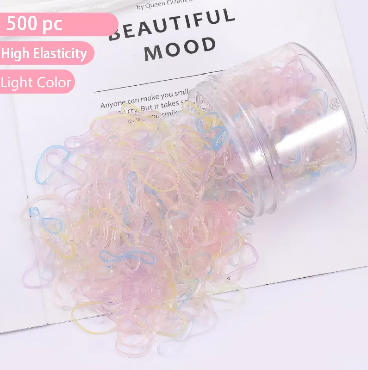 SG] 500pc High Elasticity Invisible Elastic Rubber Hair Band for