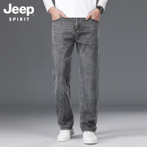 JEEP SPIRIT Mens Jeans Oversized New Loose Straight Leg Thin Elastic Casual Long Pants Jeans