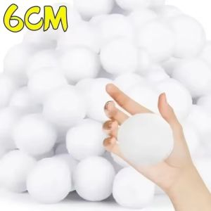 Feelife 100PCS Artificial Soft Snowball Toys High Elasticity Plush Ball Snow Fake Balls Indoor Snow Fight Ball Christmas Party Throwing Games