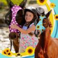 Frienda 4 Pieces Horse Fly Masks for Horses Horse Fly Mask with Ears Face Covering Elasticity Smooth and Comfortable Horse Mask with UV Protection(Large, Geometric). 
